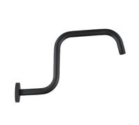 Linnkyfloa Silver Stainless Steel Shower Head Bracket with Flange and Ceiling Mount Extension Arm, 13 Inch Length, Chrome Finish, Compatible with Rainfall Shower Heads(Black)