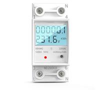 Linnkyfloa Single Phase Electronic Energy Meter AC 220V 5-60A LCD Display DIN Rail Mounted For Accurate Power Consumption Monitoring In Homes, Factories(Single display)