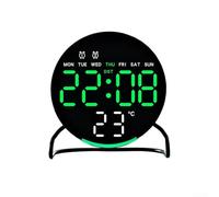 Linnkyfloa Small LED Digital Alarm Clock with Dual Bell Design, Adjustable Brightness Levels, Times and Date Modes, Temperature °C/°F Display, Up Timer Functions(D)