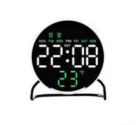 Linnkyfloa Small LED Digital Alarm Clock with Dual Bell Design, Adjustable Brightness Levels, Times and Date Modes, Temperature °C/°F Display, Up Timer Functions(B)