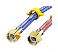 Linnkyfloa Stainless Steel Flexible Pipes Pack of 2, 304 Construction with PVC Insulation Layer, Superior Sealing Technology, Versatile for Kitchen and Bathroom Use(50CM)