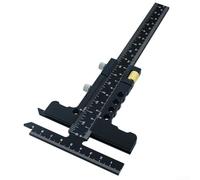 Linnkyfloa T-shaped Ruler - With Sliding Rail For Carpenter Measuring Layout Tool 229X90mm Ergonomic Handle With Layout Guide(With tuning black)