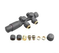 Linnkyfloa Thermostatic Radiator Valve for Bathroom Heated Towel Rails & Central Heating Systems - 1/2" Brass/ABS Construction, 50mm Centre Spac(ANTHRACITE)