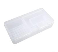 Linnkyfloa Transparent Storage Box Screws Components Beads Small Parts Organizer with Lock Rectangle Case Phone Repair Tools Jewelry(14.2 * 9 * 4.1CM)(18.5 * 9.5 * 3.7cm)