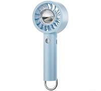 Linnkyfloa USB Rechargeable Handheld Fan with Night Light and Aroma Box 4 Level Settings Turbo Motor for Beach Picnic Fishing Trip Outdoor Sport White Purple Blue 7x4.5x16.5cm(Blue)