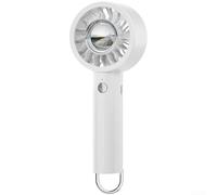 Linnkyfloa USB Rechargeable Handheld Fan with Night Light and Aroma Box 4 Level Settings Turbo Motor for Beach Picnic Fishing Trip Outdoor Sport White Purple Blue 7x4.5x16.5cm(White)