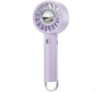 Linnkyfloa USB Rechargeable Handheld Fan with Night Light and Aroma Box 4 Level Settings Turbo Motor for Beach Picnic Fishing Trip Outdoor Sport White Purple Blue 7x4.5x16.5cm(Purple)