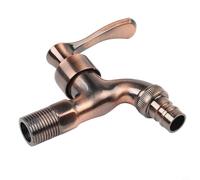 Linnkyfloa Vintage Oil Rubbed Bronze Washing Machine Crane Tap Wall Mounted Solid Brass Outdoor Decorative Garden Faucet Compatible with Hot and Cold Water Hoses(red bronze)