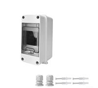 Linnkyfloa Weatherproof 3 Way Distribution Switch Box With Guide Rail, Transparent Cover For Easy Circuit Monitoring And Reliable Protection Against Dust And Water