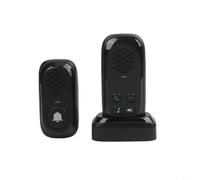 Linnkyfloa Wireless Intercom Doorbell with 300m Range, Waterproof Two-Way Talk System Home Security, Long Distance Voice Communication Elderly, ABS Outdoor Indoor(black)