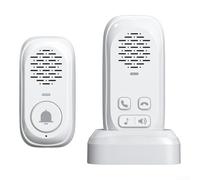 Linnkyfloa Wireless Intercom Doorbell with 300m Range, Waterproof Two-Way Talk System Home Security, Long Distance Voice Communication Elderly, ABS Outdoor Indoor(white)