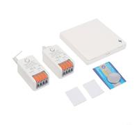 Linnkyfloa Wireless Light Switch Kit 86 Wall Panel High Beam Switch with 16A Relay Receiver, Long Range Remote Control Home Office Lab, Install No Wiring Required, White(1 Switch 2 Receiver)