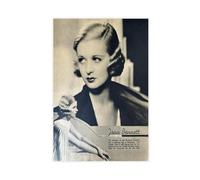 LINNPE Vintage 1930s Joan Bennett Portrait Canvas Poster Bedroom Decor Landscape Office Room Decor Gift 08x12inch(20x30cm)