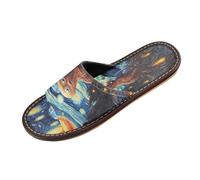 Linnyio Abstract Artistic Artwork Travel Beach Slippers for Youth Lightweight Waterproof Open Toe Sandals Non-Slip for Indoor & Outdoor Women Men