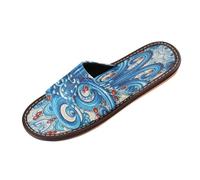 Linnyio Abstract Blue Octopus Travel Beach Slippers for Youth Lightweight Waterproof Open Toe Sandals Non-Slip for Indoor & Outdoor Women Men