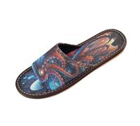 Linnyio Abstract Fired Octopus Travel Beach Slippers for Youth Lightweight Waterproof Open Toe Sandals Non-Slip for Indoor & Outdoor Women Men