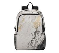 Linnyio Abstract Marble Beige Gray Black Foldable Waterproof Lightweight Backpack Hiking Daypack Packable for Travel Camping Outdoor