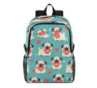 Linnyio Adorable Pugs Cute Joyful Cheerful Foldable Waterproof Lightweight Backpack Hiking Daypack Packable for Travel Camping Outdoor