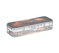 Linnyio Angry Fired Animal Fox Clear Pencil Cases Box Pen Case Organizer for School Office