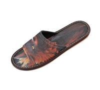 Linnyio Angry Fired Animal Fox Travel Beach Slippers for Youth Lightweight Waterproof Open Toe Sandals Non-Slip for Indoor & Outdoor Women Men