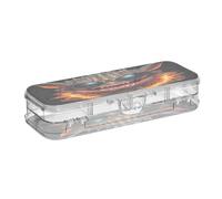 Linnyio Angry Fired Armadillo Clear Pencil Cases Box Pen Case Organizer for School Office