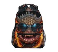 Linnyio Angry Fired Armadillo School Backpack for Girls Boys Bookbags Stylish Design Student Bags