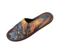 Linnyio Angry Fired Hippopotamus Travel Beach Slippers for Youth Lightweight Waterproof Open Toe Sandals Non-Slip for Indoor & Outdoor Women Men