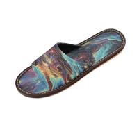 Linnyio Artistic Artwork Rhinocer Travel Beach Slippers for Youth Lightweight Waterproof Open Toe Sandals Non-Slip for Indoor & Outdoor Women Men