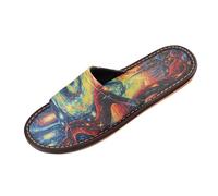 Linnyio Artistic Star Night Travel Beach Slippers for Youth Lightweight Waterproof Open Toe Sandals Non-Slip for Indoor & Outdoor Women Men