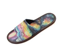 Linnyio Artistic Style Art Travel Beach Slippers for Youth Lightweight Waterproof Open Toe Sandals Non-Slip for Indoor & Outdoor Women Men