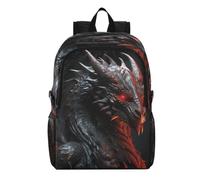 Linnyio Black Dragon Red Eyes Fierce Foldable Waterproof Lightweight Backpack Hiking Daypack Packable for Travel Camping Outdoor