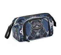 Linnyio Blue Cool Tasmanian Pencil Case Large Capacity Pen Pouch for Students Girls Boys