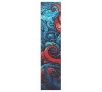 Linnyio Blue Red Swirling Abstract Skateboard Grip Tape Sheets Graphic Longboard Griptape BUBBLE FREE Anti-Slip Tapes for Teens Girls Boys