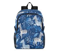 Linnyio Blue Zebras Tropical Leaves Wildlife Foldable Waterproof Lightweight Backpack Hiking Daypack Packable for Travel Camping Outdoor