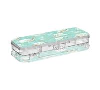Linnyio Cartoon Art Cute Polar Bears Clear Pencil Cases Box Pen Case Organizer for School Office