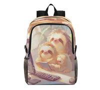 Linnyio Cartoon Cute Sloths Foldable Waterproof Lightweight Backpack Hiking Daypack Packable for Travel Camping Outdoor