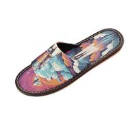 Linnyio Cartoon Rocket Ship Travel Beach Slippers for Youth Lightweight Waterproof Open Toe Sandals Non-Slip for Indoor & Outdoor Women Men