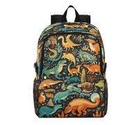 Linnyio Colorful Dinosaurs Artistic Vibrant Foldable Waterproof Lightweight Backpack Hiking Daypack Packable for Travel Camping Outdoor