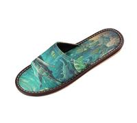 Linnyio Colorful Sea Cool Whale Travel Beach Slippers for Youth Lightweight Waterproof Open Toe Sandals Non-Slip for Indoor & Outdoor Women Men