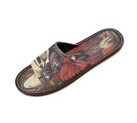 Linnyio Cool Christmas Dj Travel Beach Slippers for Youth Lightweight Waterproof Open Toe Sandals Non-Slip for Indoor & Outdoor Women Men