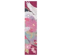 Linnyio Cranes Flowers Traditional Japanese Skateboard Grip Tape Sheets Graphic Longboard Griptape BUBBLE FREE Anti-Slip Tapes for Teens Girls Boys
