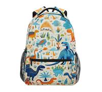Linnyio Cute Doodle Dinosaur School Backpack for Girls Boys Bookbags Stylish Design Student Bags