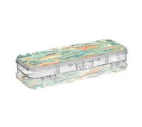 Linnyio Cute Doodle Green Dinosaur Clear Pencil Cases Box Pen Case Organizer for School Office