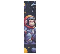 Linnyio Cute Doodle Monkey Astronaut Skateboard Grip Tape Sheets Graphic Longboard Griptape BUBBLE FREE Anti-Slip Tapes for Teens Girls Boys