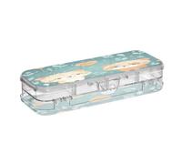 Linnyio Cute Lions Hearts Clear Pencil Cases Box Pen Case Organizer for School Office