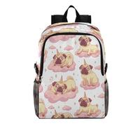 Linnyio Cute Pugs Pink Cartoon Foldable Waterproof Lightweight Backpack Hiking Daypack Packable for Travel Camping Outdoor