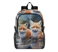 Linnyio Cute Watercolor Animal Fox Foldable Waterproof Lightweight Backpack Hiking Daypack Packable for Travel Camping Outdoor
