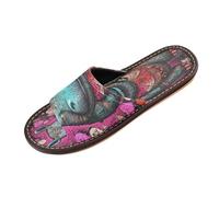 Linnyio Doodle Cartoon Hippopotamus Travel Beach Slippers for Youth Lightweight Waterproof Open Toe Sandals Non-Slip for Indoor & Outdoor Women Men