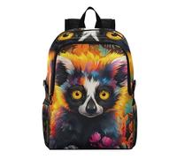 Linnyio Fancy Artwork Lemur Foldable Waterproof Lightweight Backpack Hiking Daypack Packable for Travel Camping Outdoor