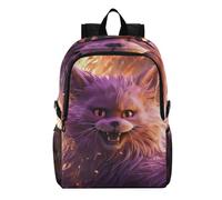 Linnyio Fired Angry Fox Foldable Waterproof Lightweight Backpack Hiking Daypack Packable for Travel Camping Outdoor